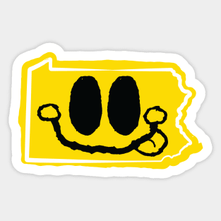 Pennsylvania Happy Face with tongue sticking out Sticker